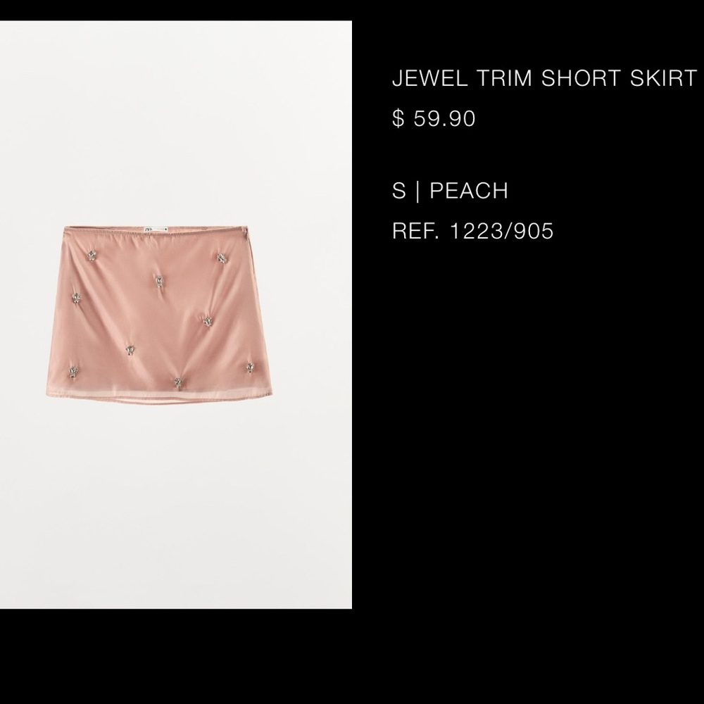 Zara Metallic Peach Skirt